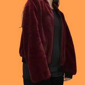 FAUX FUR BOMBER JACKET